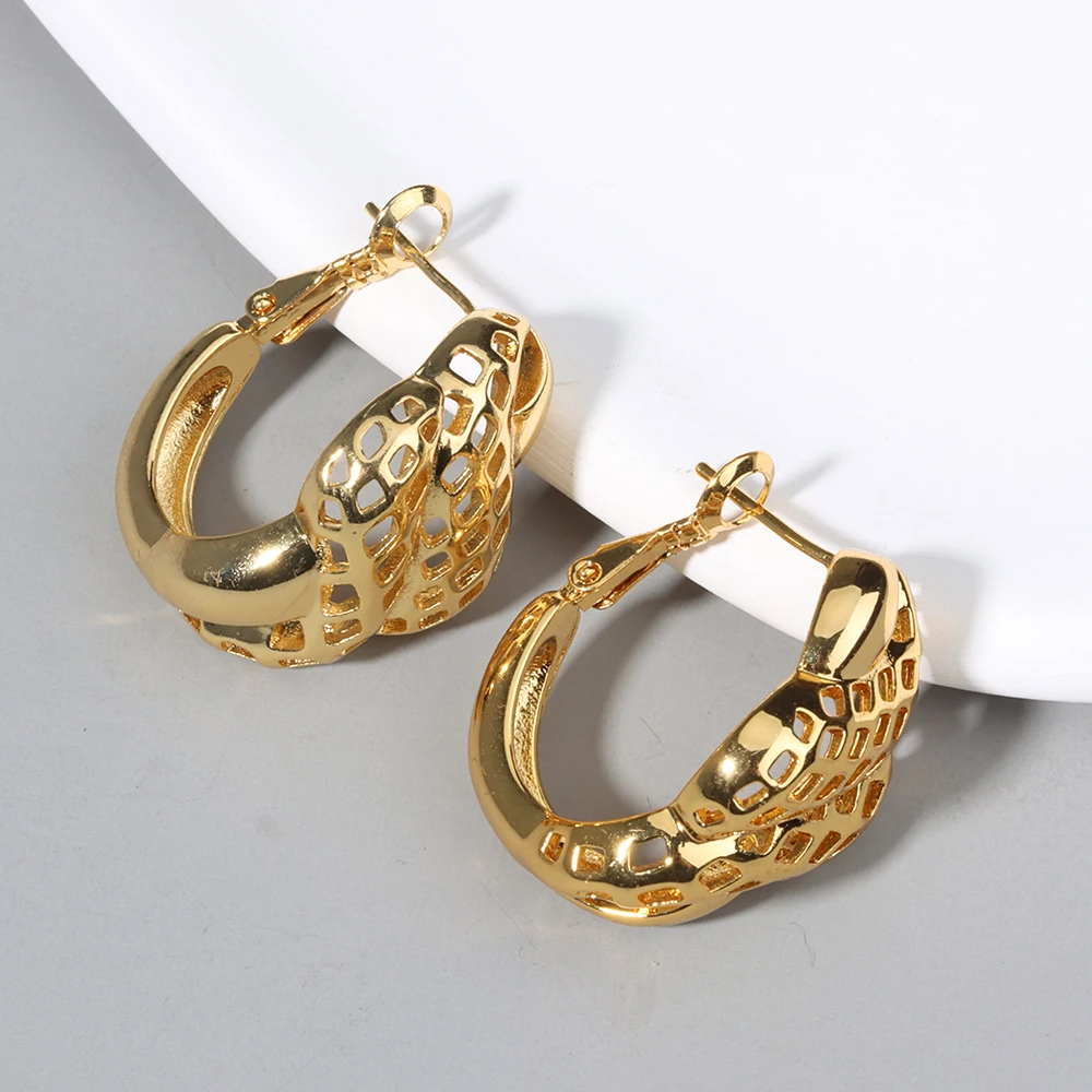 2 pcs Women Jewelry Set Necklace Earring Set Golden and Rose Golden African Nigerian Daily Jewelry Set for Party