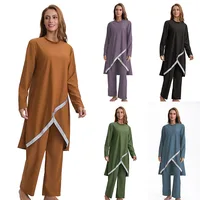 Women Muslim Swimwear Islamic Modest Swimsuit 2 Pieces Full Cover  Long Sleeve Burkini Top Dress  Pants Modest Bathing Suit