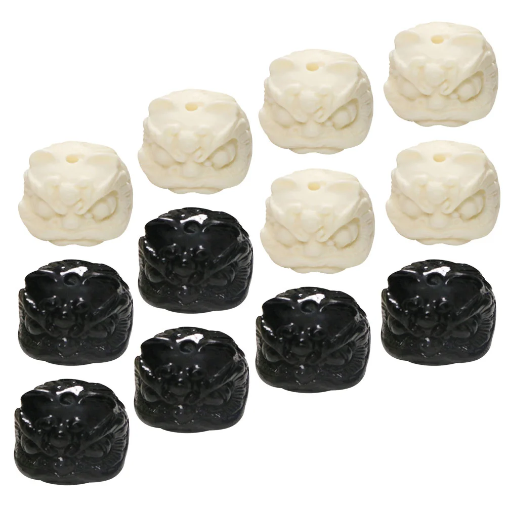 

12Pcs Lion Head Beads Small Spacer Beads DIY Jewelry Beads Chinese Style Lion Head Loose Beads