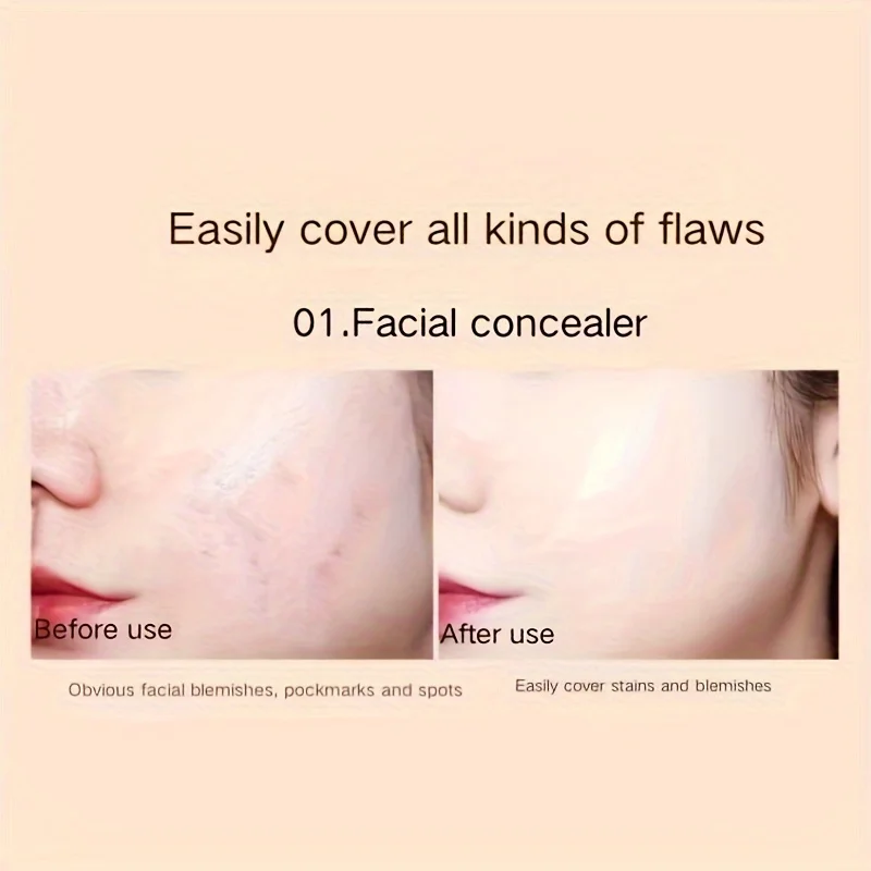 1PC Full Coverage Concealer Palette, Tattoo Freckles Dark Circles Concealing, Face Body Concealer Makeup Cream 6