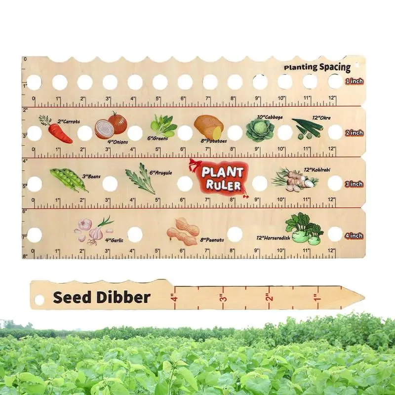 

Wooden Planting Ruler Seed Spacing Ruler Organize Seeds Wood Garden Dibber For Home Plants Vegetable Seeds