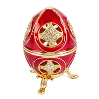 QIFU Folk Art Red Faberge Egg Family Gift for Home Decoration 1