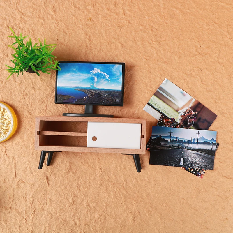 Simulation Miniature Furniture Dollhouse Living Room Decoration Television Miniature Living Room TV Kid Gift 3