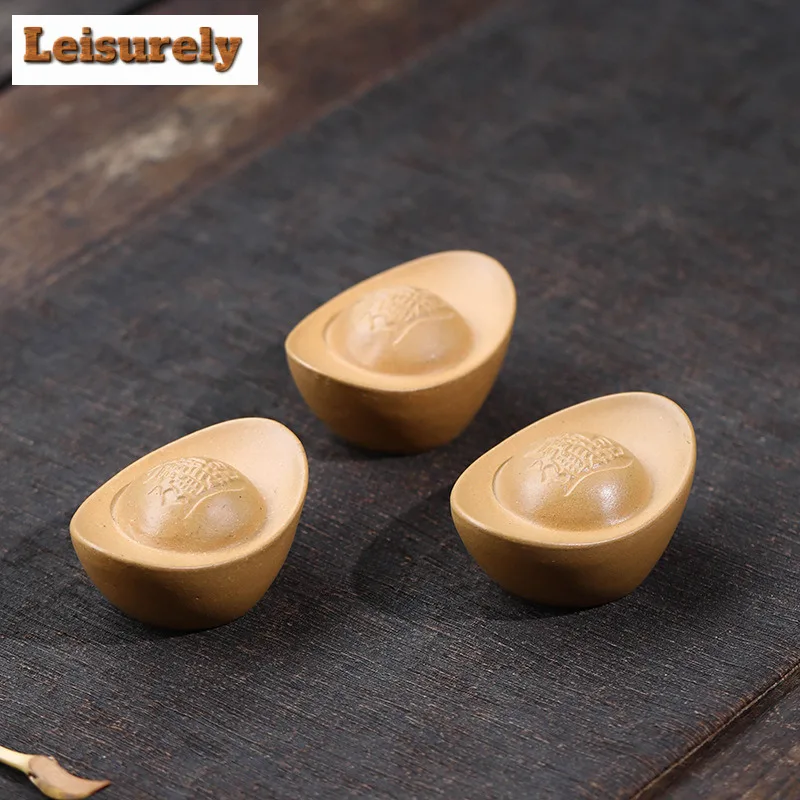 Yixing Zisha Ingot Tea Pet Aesthetic Tea Games Tea Figurine Play Toys Tea Statue Ornaments Teaset Supplies Craftsmanship Craft
