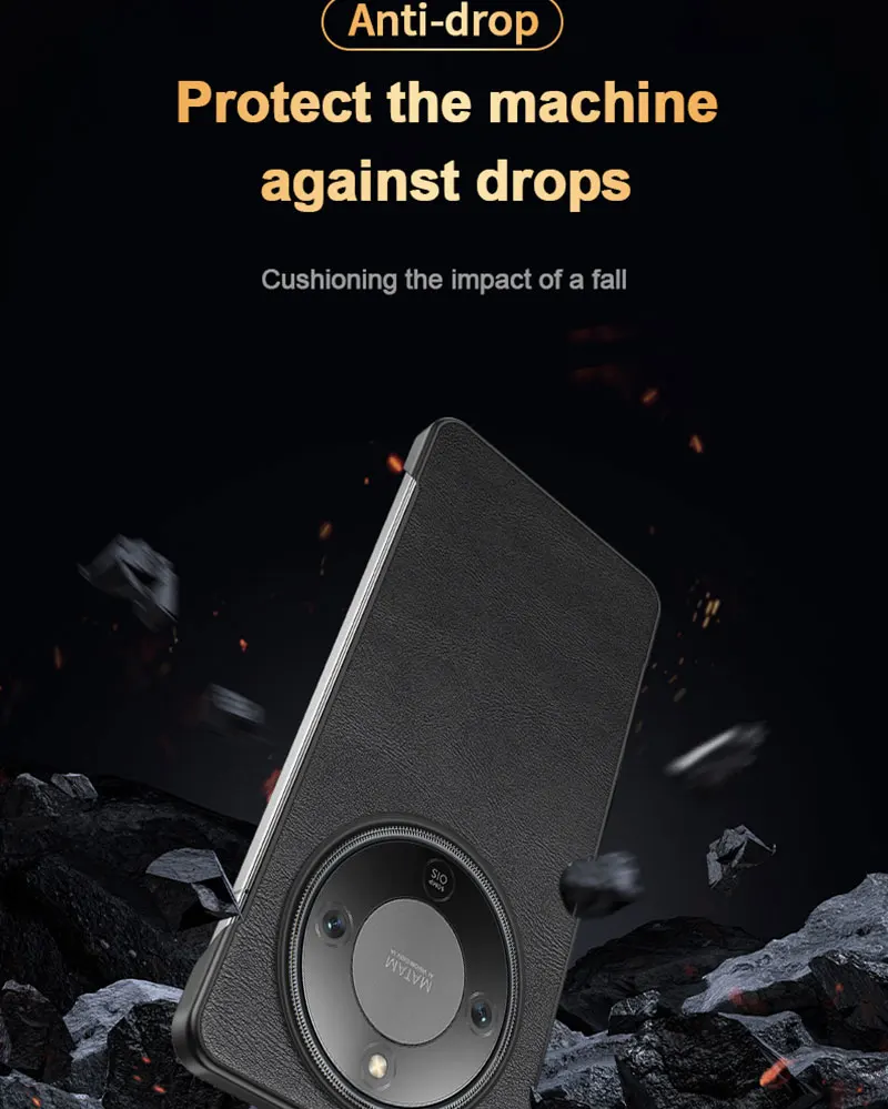 Frameless Leather Shockproof Case with Silicone Bumper