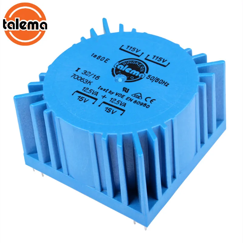 

Talema 25W Dual 7V 9V 12V 15V 18V 22V Sealed Square Transformer Original Imported Toroidal Transformer