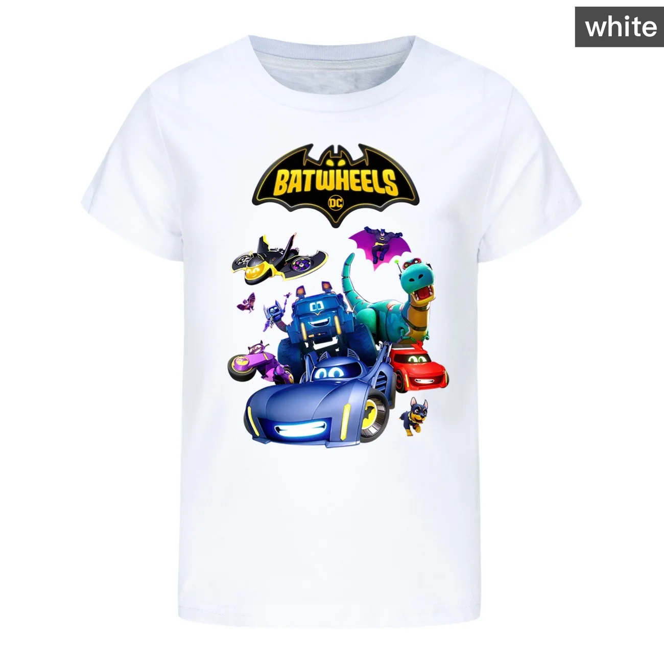 Funny Batwheels Short Sleeve Kids Clothing T-Shirts Summer Children Tops Cartoon Casual Tees Cotton Boys Girls Clothes3057 2