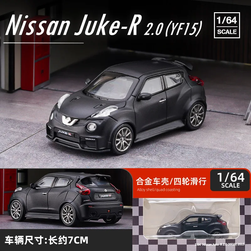 DCT Nissa Juke-R 2.0 미니어처 모델 자동차 1/64 빈티지 다이캐스트 장난감, 성인용 취미 컬렉션 선물, 1:64