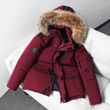 

Down jacket couples big goose mid-length coat overalls
