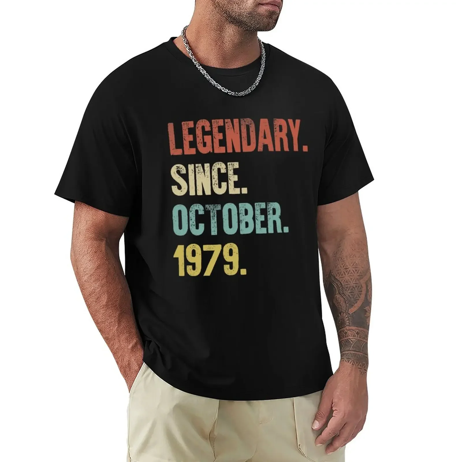 

Retro Vintage 40th Birthday Legendary Since October 1979 T-Shirt quick drying tees customs design your own oversized t shirt men