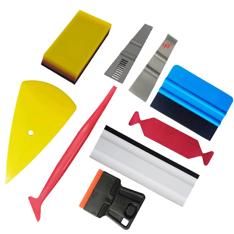 

CNGZSY Car Window Wrap Tint Vinyl Installing Tool Plastic Scraper Pointed Suede Felt Squeegee Glass Film Sticker Cleaner K137