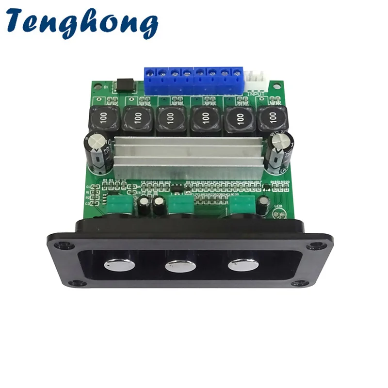 

Tenghong TPA3116D2 2x50 Вт + 100 Вт 2,1 усилитель сабвуфера, цифровой усилитель мощности звука, Плата усилителя звука с панелью «сделай сам»