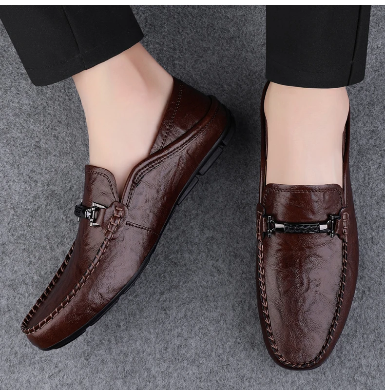 Slip On Leather Casual Shoes Men Loafers Spring Summer Big Size 48 49 Mocasines Hombre Loafer
