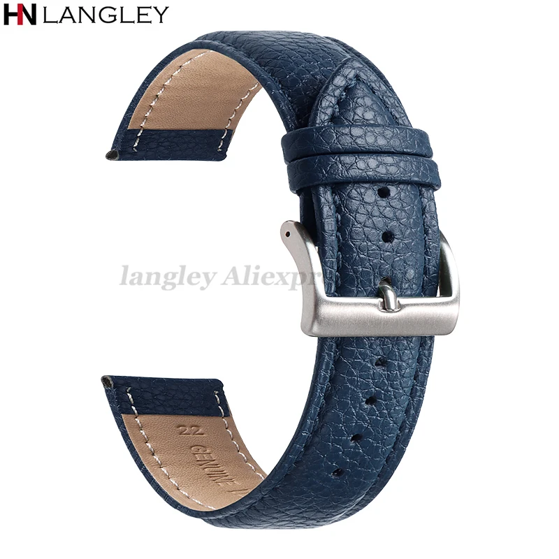 Premium Genuine Leather Litchi Pattern Watch Band – High-Quality Wristband