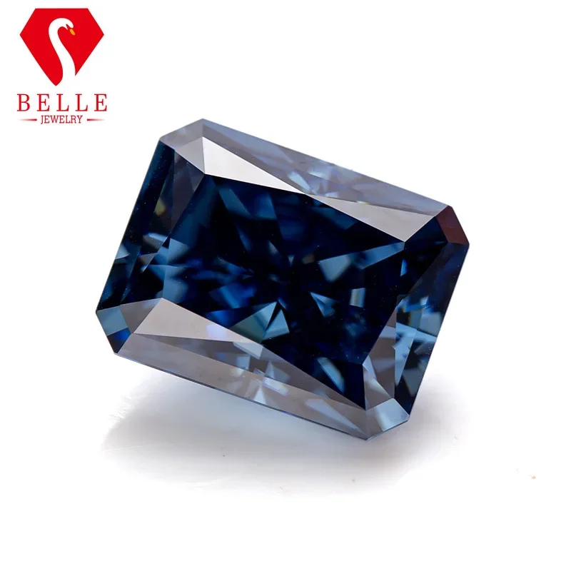 Moissanit Stein BELLE Vivid Blue Crushed Ice Radiant Cut Lose Moissanit VVS1 GRA Zertifiziert Heißer Verkauf Diamant Perlen Für Jewe