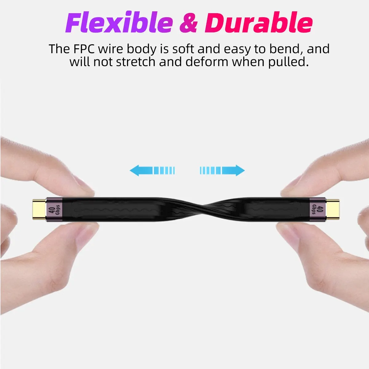 Ultra-Fast 40Gbps USB-C to USB-C Charging Cable with 100W Power Delivery