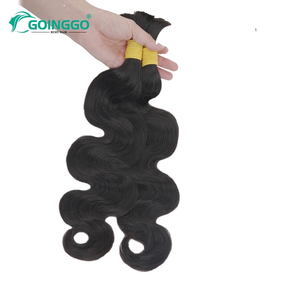 Brazilian Body Wave Bulk Human Hair For Braiding Natural Color Hair Extension No Weft Remy Human Weaving 1Pc 14-24Inch