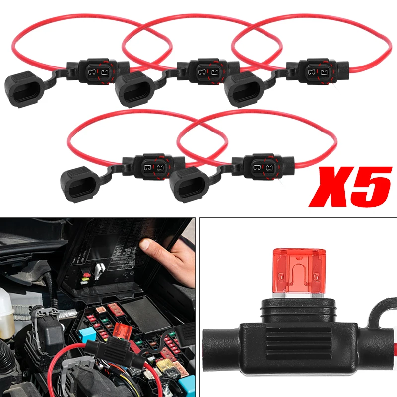 

Car Fuse Socket Set Mini Small and Medium Car Fuse Box Blade Fuse Adapter Splash Proof for 12V 20A Wire Cut Off Switch Socket