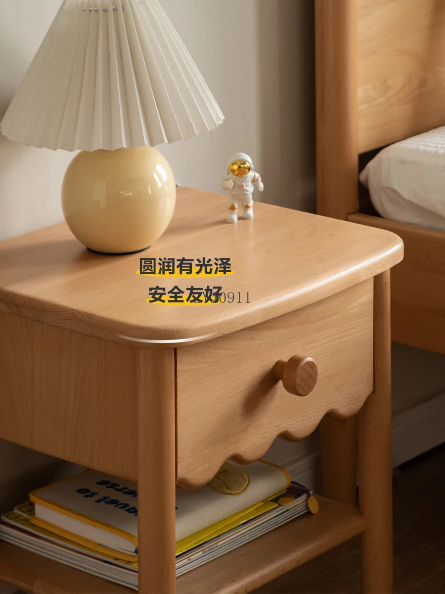Solid wood children's bedside table modern simple bedroom small cabinet storage household bedside table