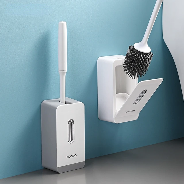 Silicone Toilet Brush Set with Spare Brush Head – The Dustpan and