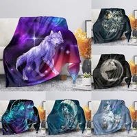 Print  Wolf Pattern King Queen Size All Super Soft Lightweight Blanket for Bed SofaWarm 1