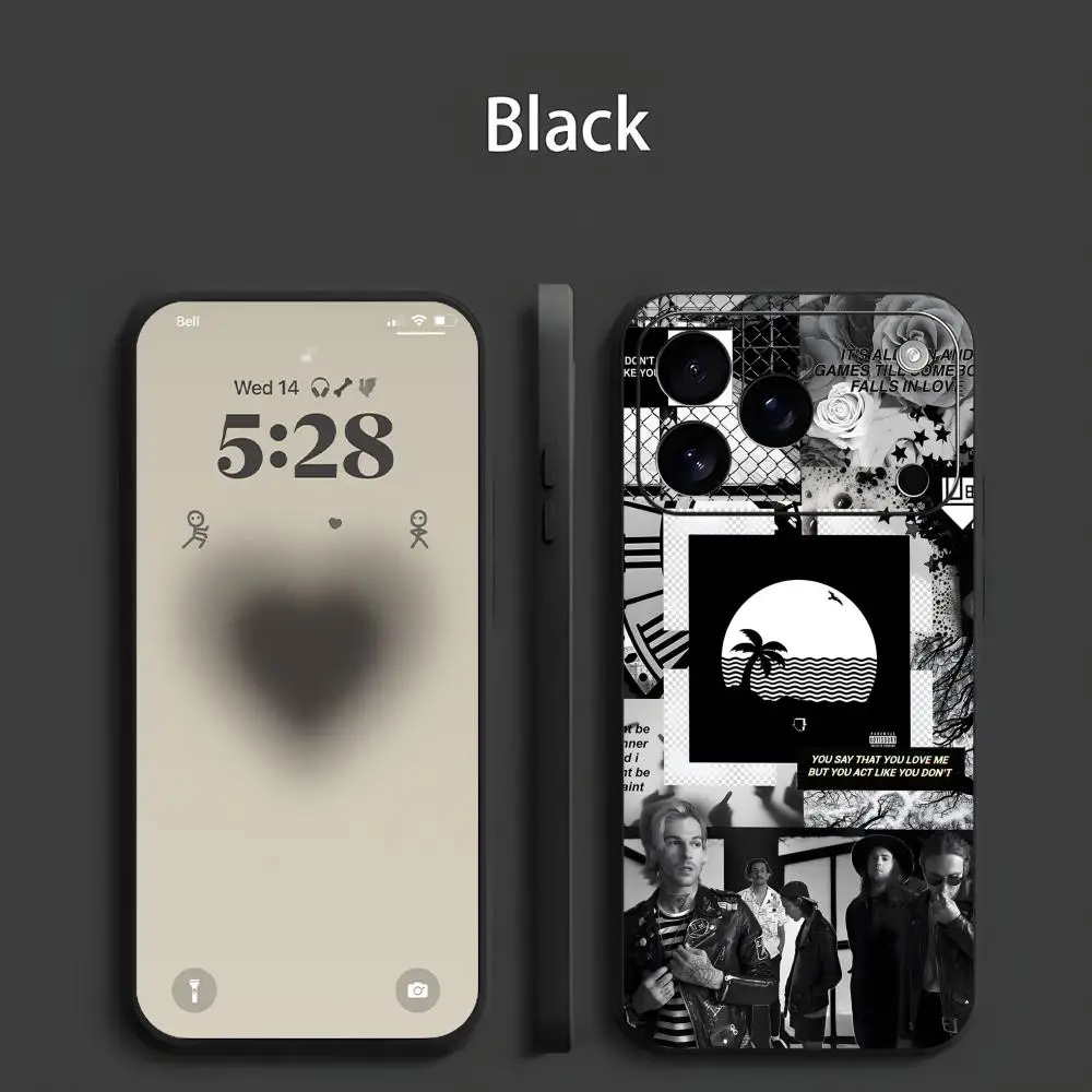 Rock Band Themed Black Frosted Soft Shell Phone Case