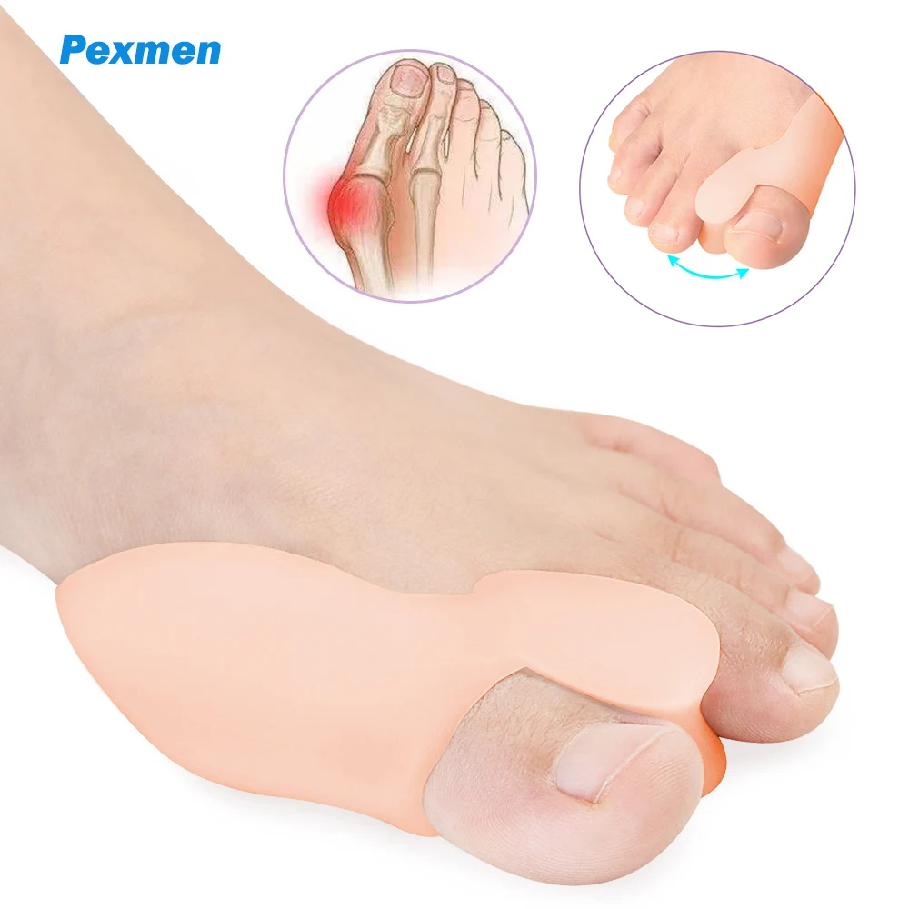 Pexmen 2/4/8Pcs Gel Big Toe Separator Bunion Corrector Pain Relief Hallux Valgus Straighter Orthopedic Toe Protector Spacer pexmen 2 4 8pcs gel toe cap and protector big toe guards for protection of ingrown toenails corns calluses and blisters