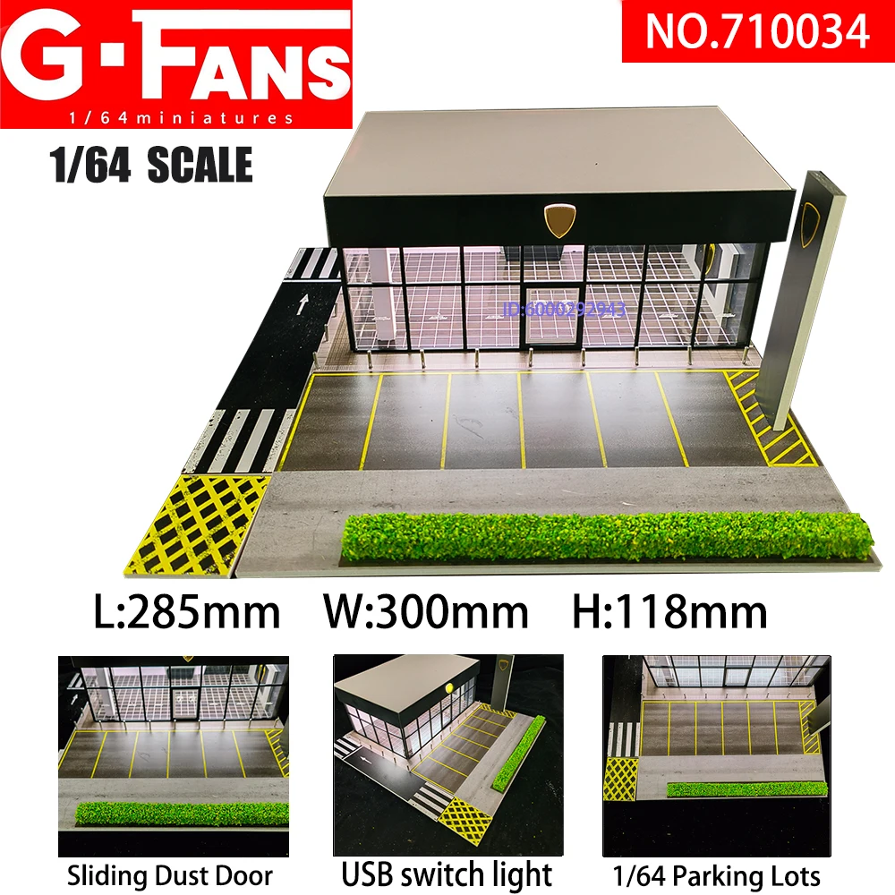 1/64 Scale G Fans Car Garage Miniatures Model Car Parking