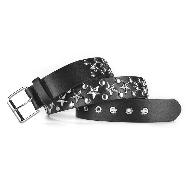 小物 y2k 00s archive punk leather studs belt Baynoyia Women Men Studded Belt Punk Rock Bullets Rivet