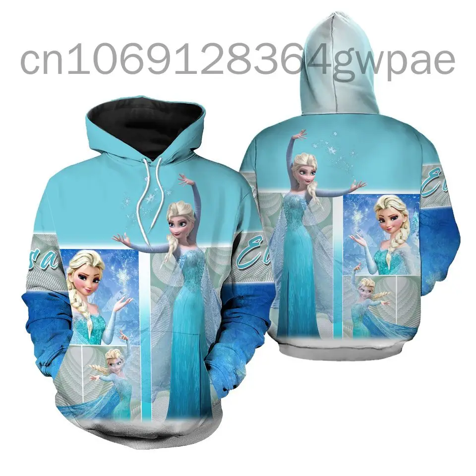 

2024 модная мужская и женская толстовка с 3D-принтом Диснея «Холодное сердце» Эльзы, верхняя одежда в уличном стиле, уличная одежда в стиле Харадзюку