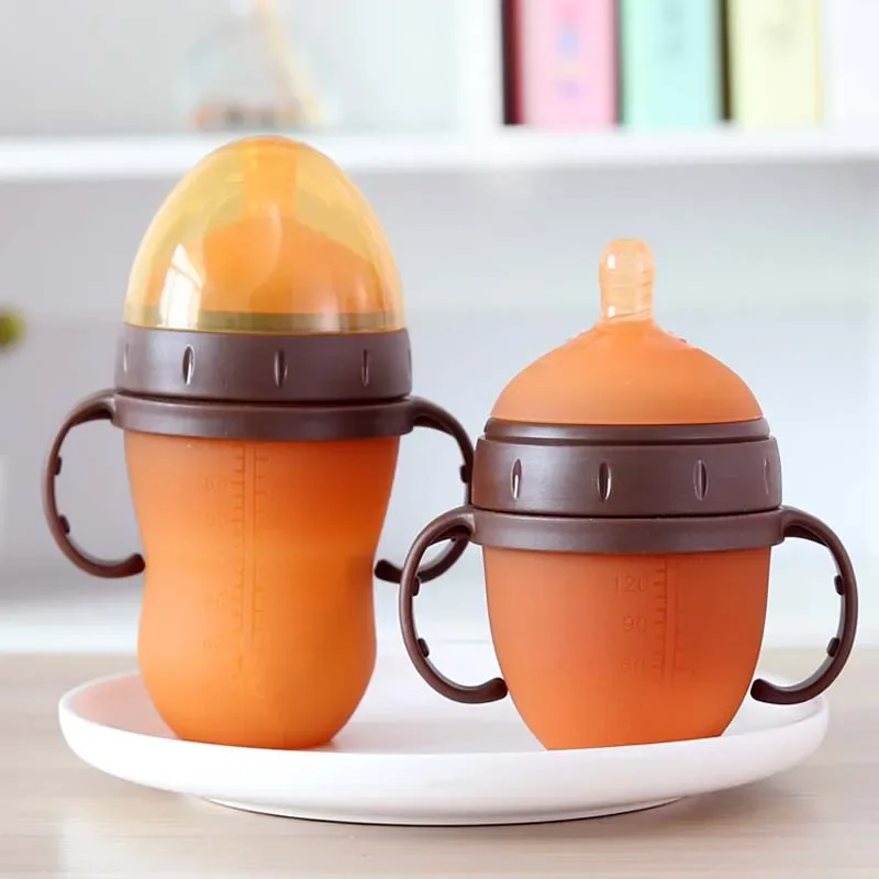 Kid Feeding Bottle Silicone Bottle Anti Colic Air Vent Wide Neck Natural Nursing Feeding for Newborn ببرونه حليب الرضع