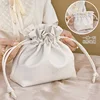 Women's Portable Travel Wash Bag Female PU Leather Waterproof Makeup Storage Pouch Drawstring Cosmetic Organizer Beauty Case 4