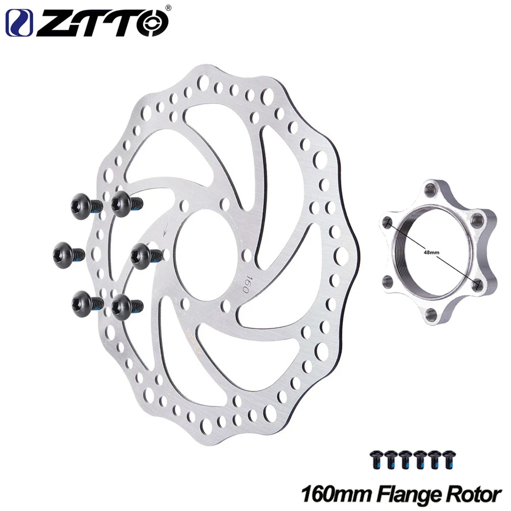 

ZTTO MTB Bike Threaded Hub Disk Disc Brake Rotor Mountain bicycle 6 Bolts Flange Adapter Freewheel Cycling 160mm 48mm Rotor