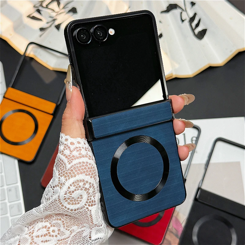 Luxury Striped Grain Magnetic Charging Shockproof Cover