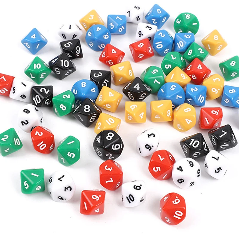30PCS Math Manipulative 10 Sided Dice For Classroom Teaching Supplies Kids Educational Toys Counting Games Kinder Speelgoed 3