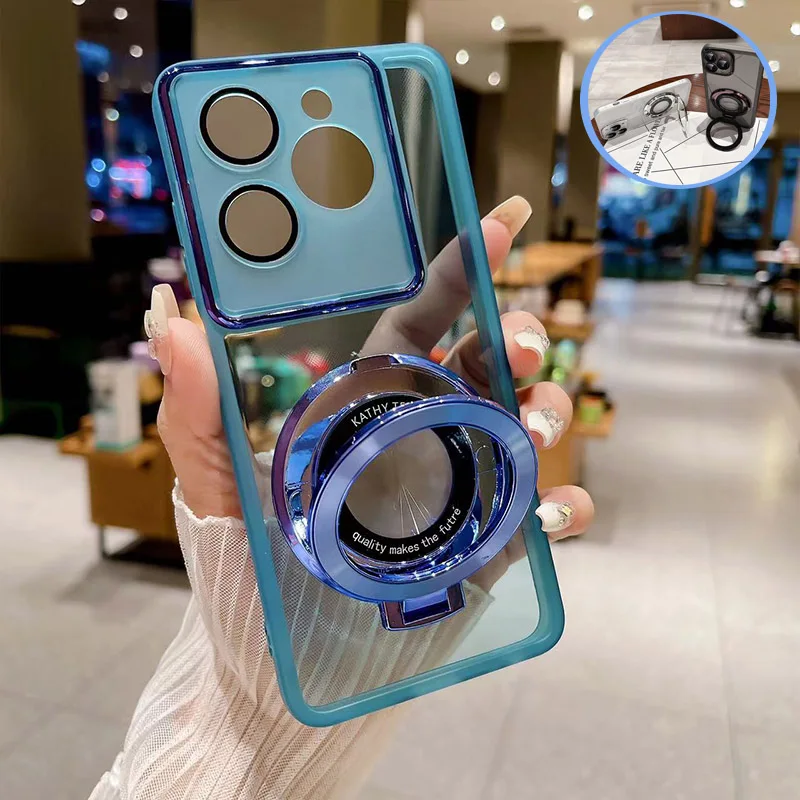 Magnetic Ring Bracket Holder Transparent Phone Case