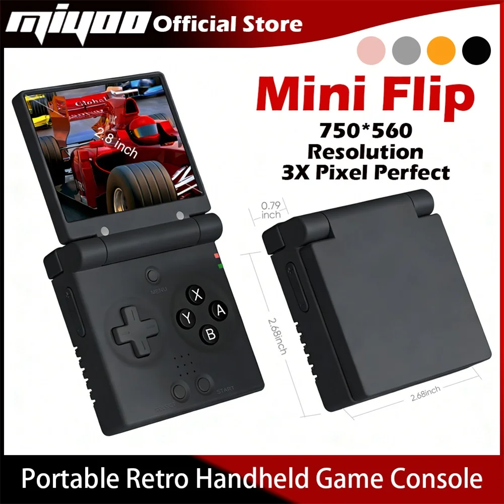 MIYOO Mini Flip Retro Handheld Game Console 2.8 Inch IPS Screen Portable Pocket Video Player Consoles Classic Gaming_voghion.com