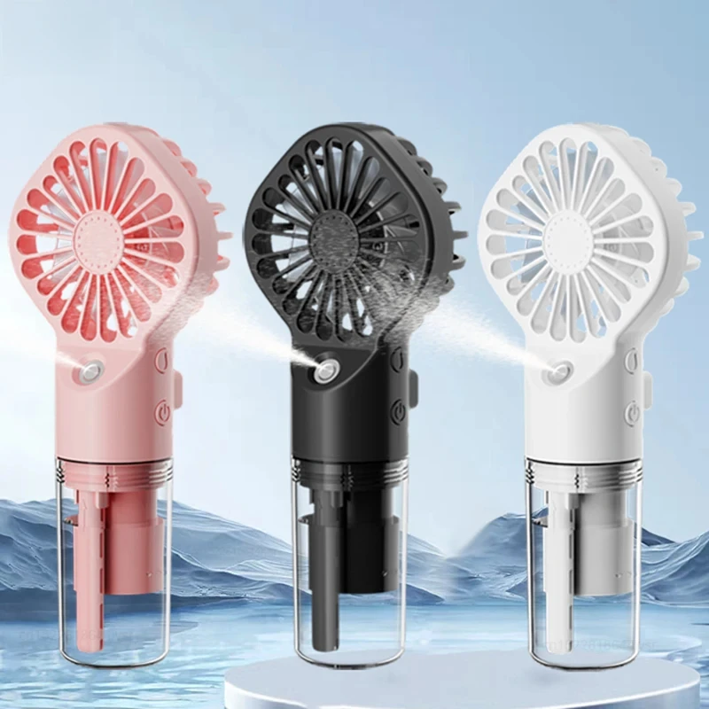Compact USB Rechargeable Mist & Water Spray Handheld Fan
