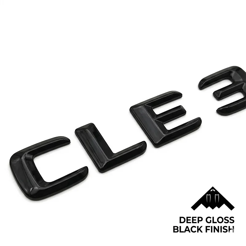 벤츠 CLE 클래스용 3D CLE450 CLE300 리어 트렁크 레터링 배지 엠블럼, 글로스 블랙 크롬 자동차 로고 스티커 스타일링 액세서리