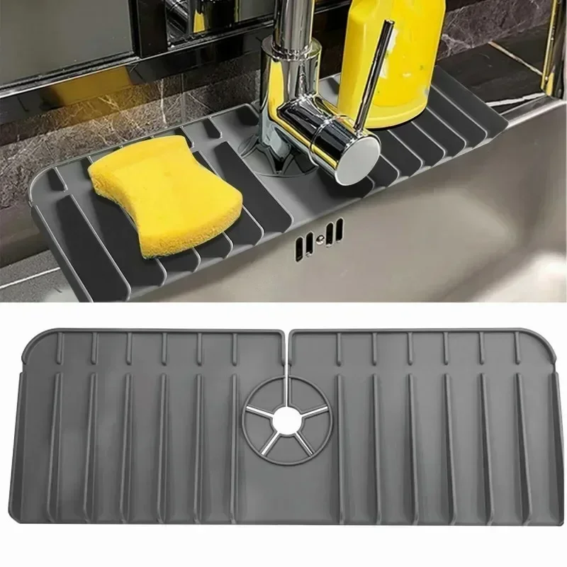 Sink Splashproof Pad Drain Water Retaining Anti-spray Silicone Faucet Splashproof Absorbent Bathroom Kitchen Accessories