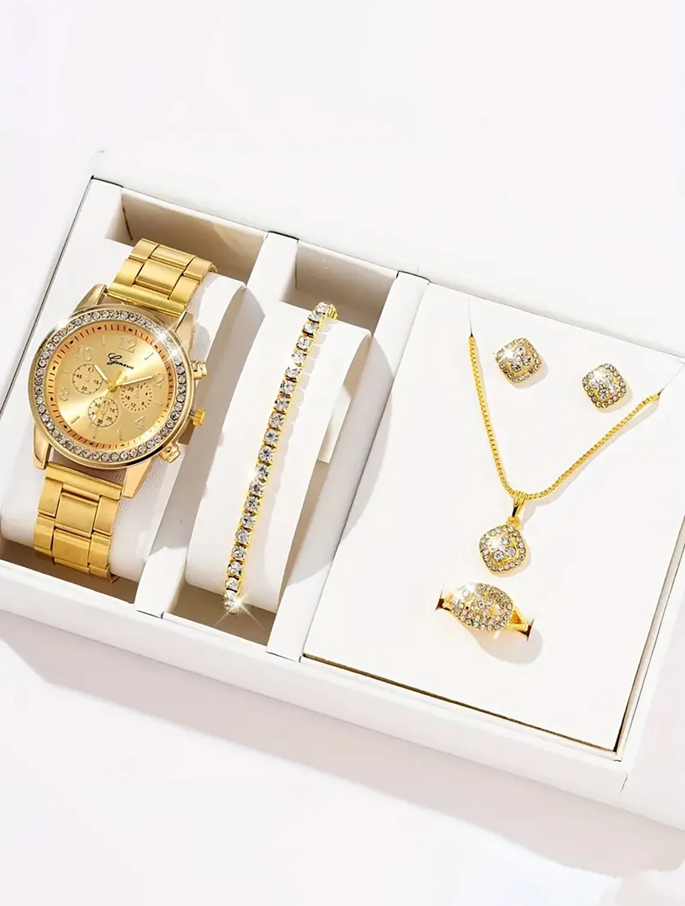 Conjunto de diamantes de imitación para mujer 1