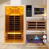 1 Person Infrared Sauna for Home,Luxury Personal Indoor Sauna Spa,1420w/120v Ultra Low EMF Infrared Sauna,App&LCD Panel Controls 3
