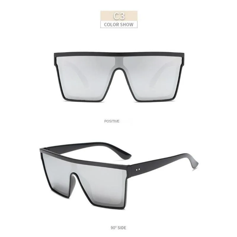 Retro Übergroße Sonnenbrille Anti Uv Y2K Neue Mode Koreanischen Stil Marke Hip Pop Brillen Outdoor UV400 Schutz – Detail 6