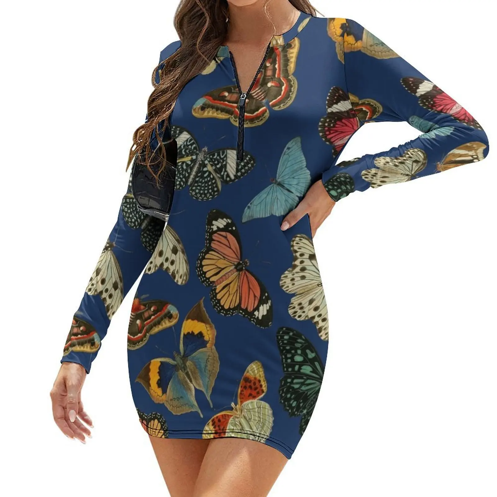 

BORBOLETAS Long-Sleeve Bodycon Dress women evening dress dress women summer Female clothing evening
