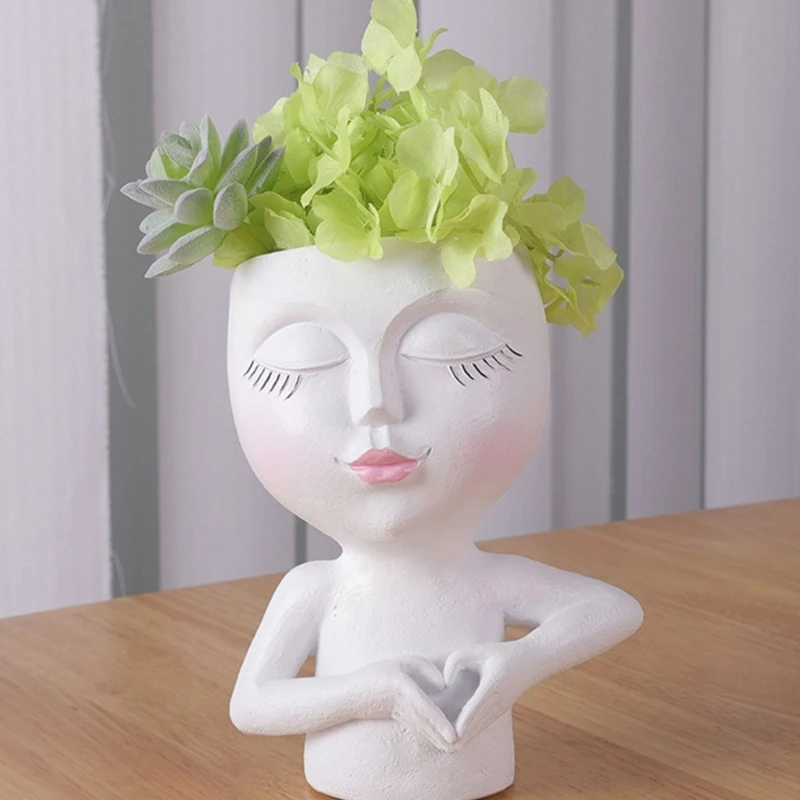 MXME Love Girl Concrete Silicone Mold Succulent Flowerpot Clay Cement Plaster Mold