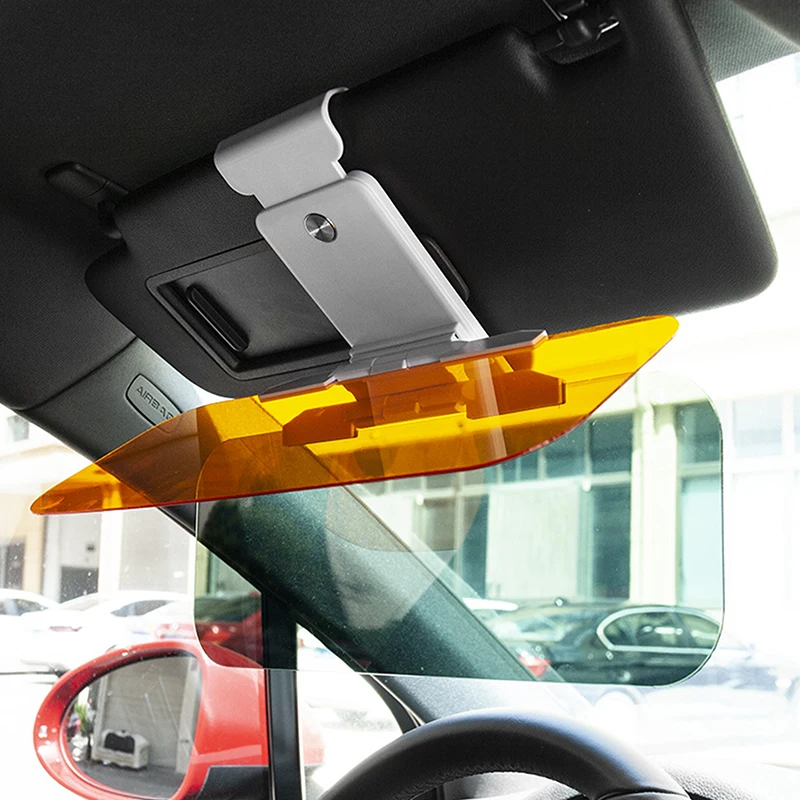 2 In 1 Car Sun Visor Polarized Sunshade Plate Clear Anti-Dazzle Car Day-night Mirror Adjustable Windshield Accessorie sun visor mounting clip