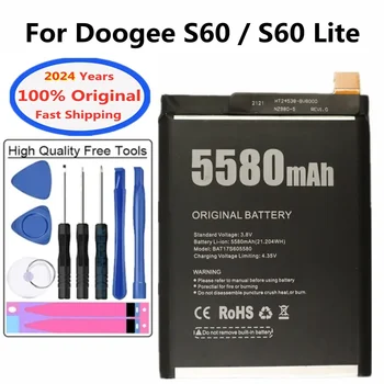 2024 Years 5580mAh BAT173605580 Original Battery For Doogee S60 / S60 Lite BAT17M15580 High Quality Li-polymer Bateria + Tools