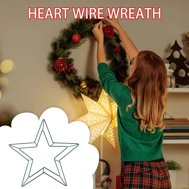 Wreath Wire Frame Green Metal Floral Hoop Wreath Crafts Supplies Creative Wreath Making Supply Iron Art Flower Wreath Rings For