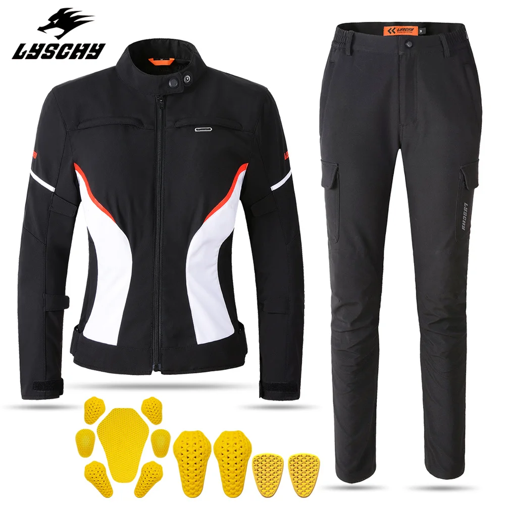 Lady Winter Motorcycle Jacket Pants Suit Women Waterproof CE Protective