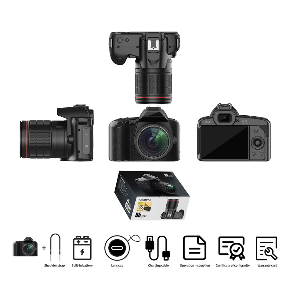 D5 6400 Megapixel HD WiFi Digital Video Camera 4K Dual Lens